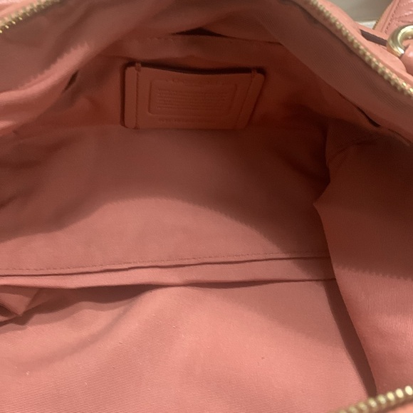 Rose/Pink colored Coach handbag and matching wallet with gold hardware. - Picture 5 of 12